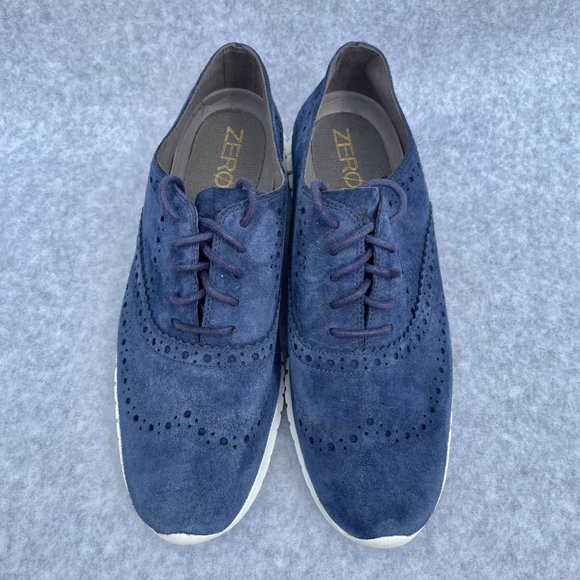 Cole Haan Zerogrand Stitchlite Women's Wingtip Oxfords 8M Navy Suede - Picture 3 of 6